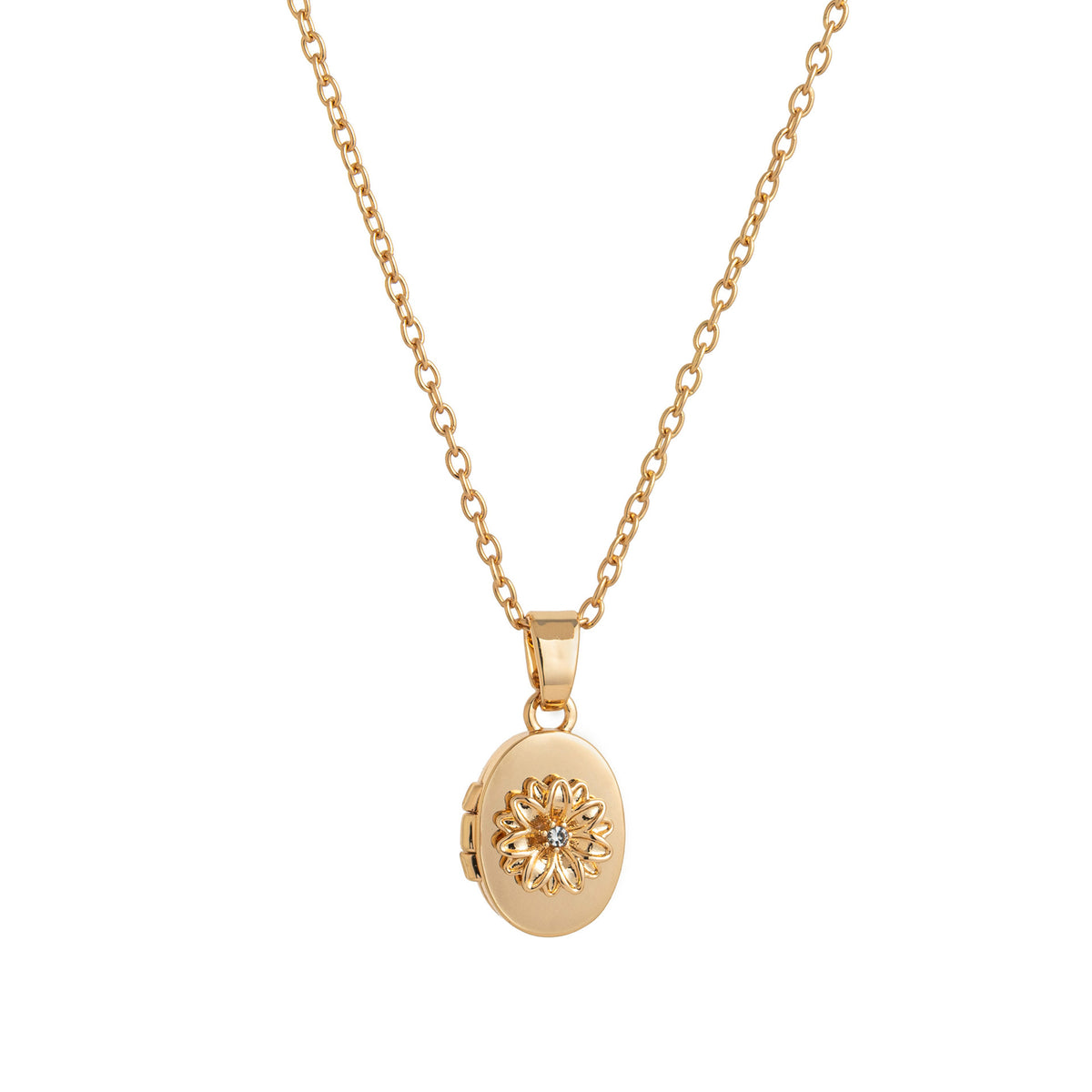 Floral Birthstone Photo Frame Necklace