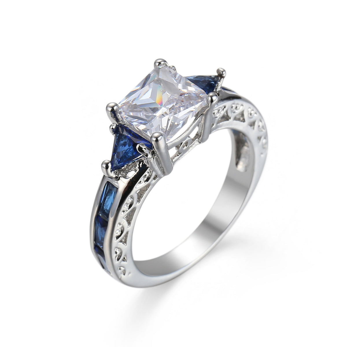 Brazen Rectangular Multi Color Ring