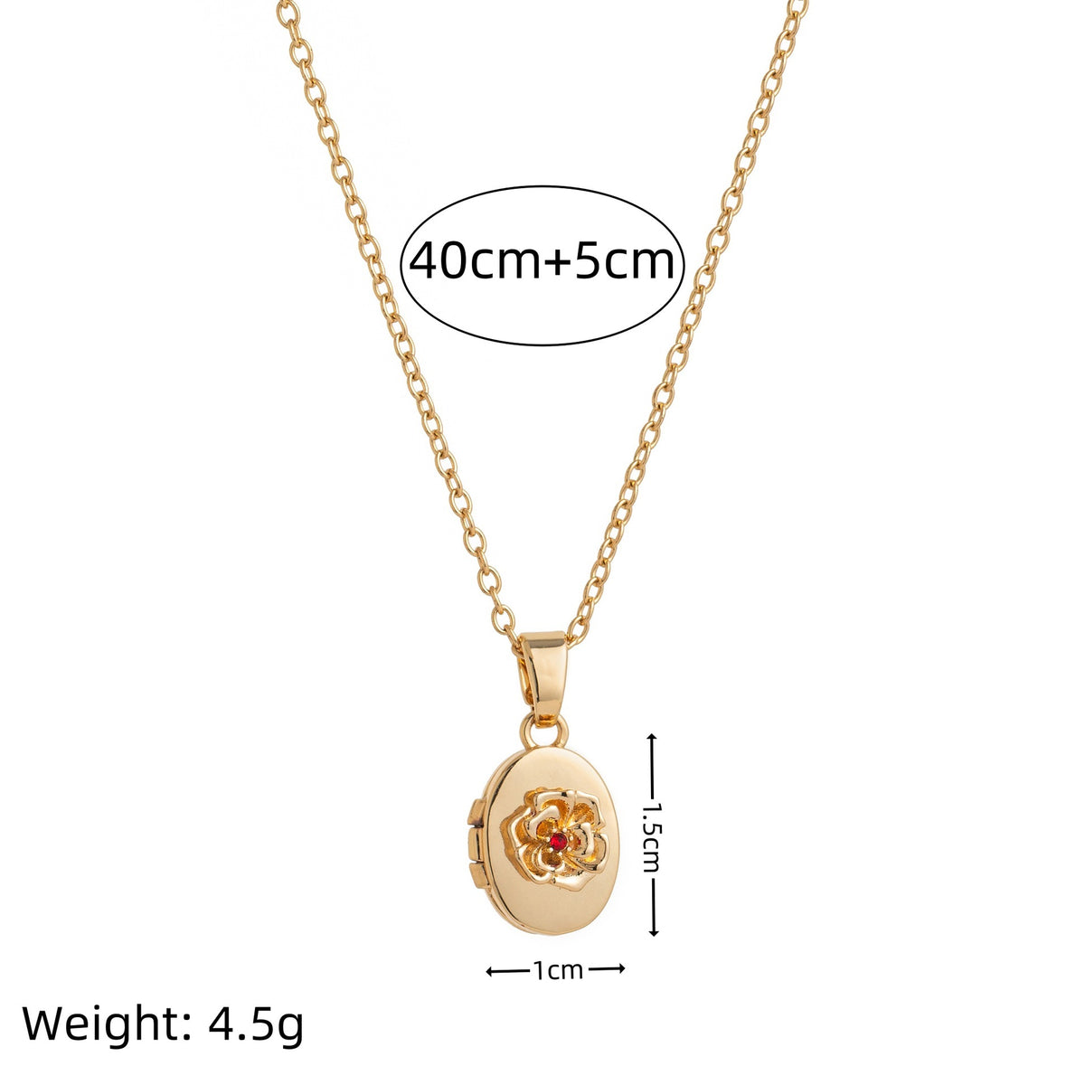Floral Birthstone Photo Frame Necklace