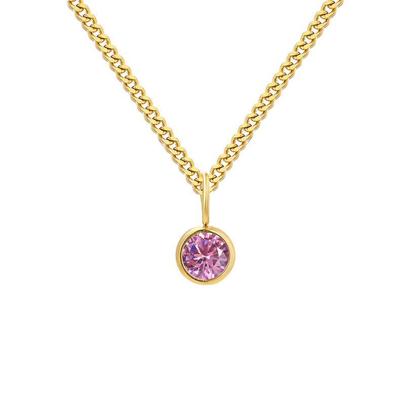 Prismatic Diamond Birthstone Necklace