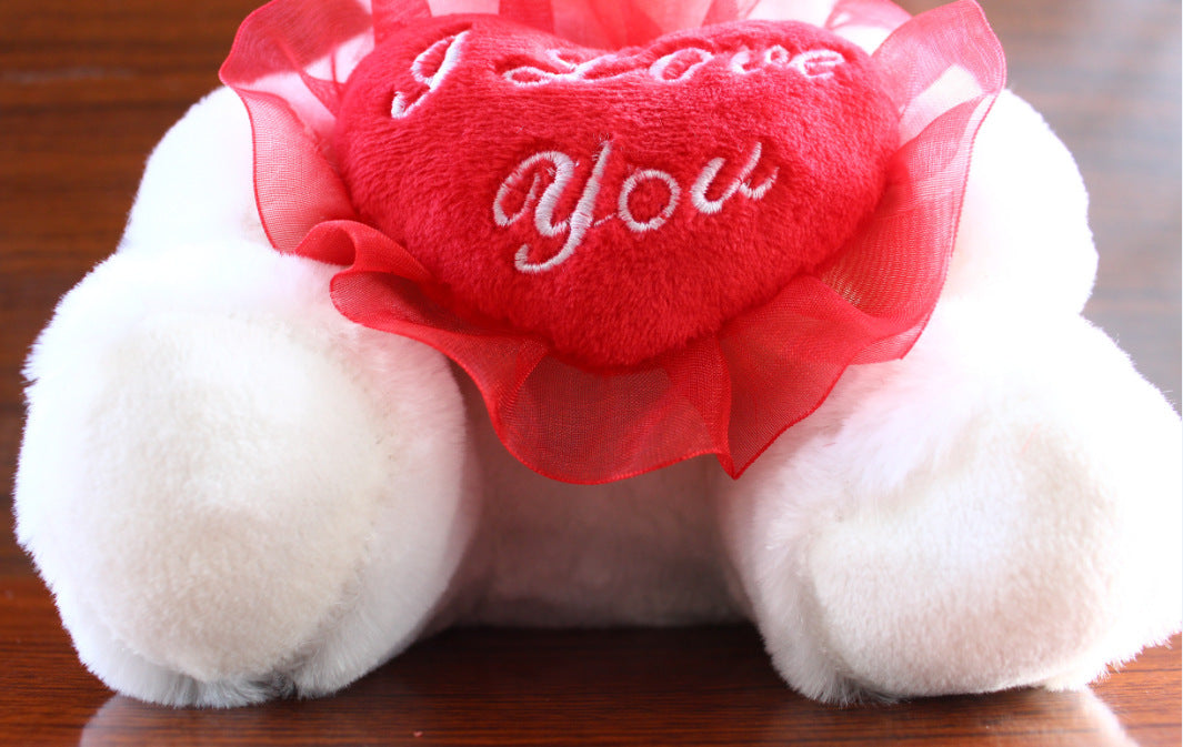 "I Love You" Colorful Bear Recording Hug Plush