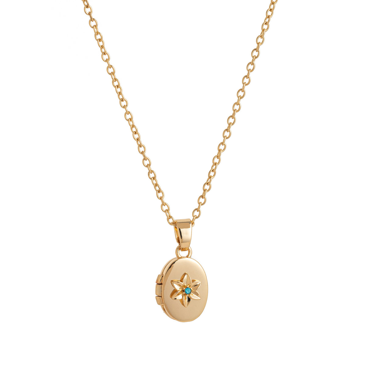 Floral Birthstone Photo Frame Necklace