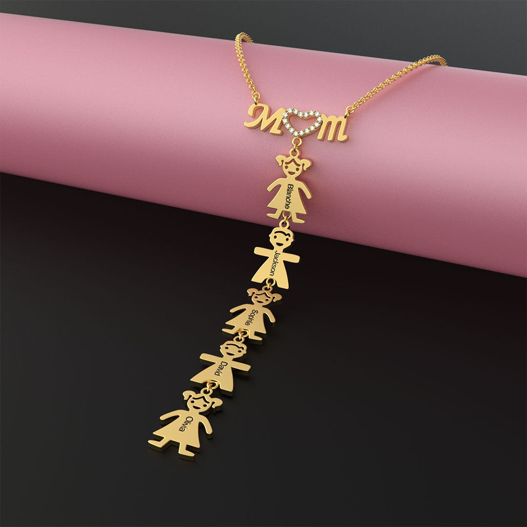 Personalized "Kids & Mom" Necklace