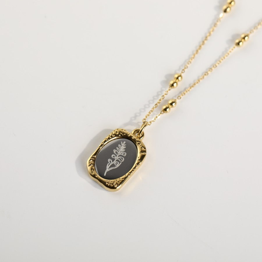 Polished Birthday Flower Mirror Necklace