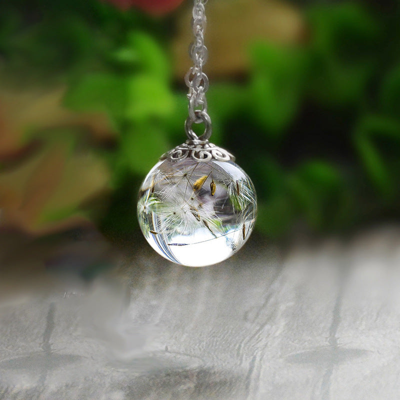 Botanic Resin Dandelion Flower Necklace