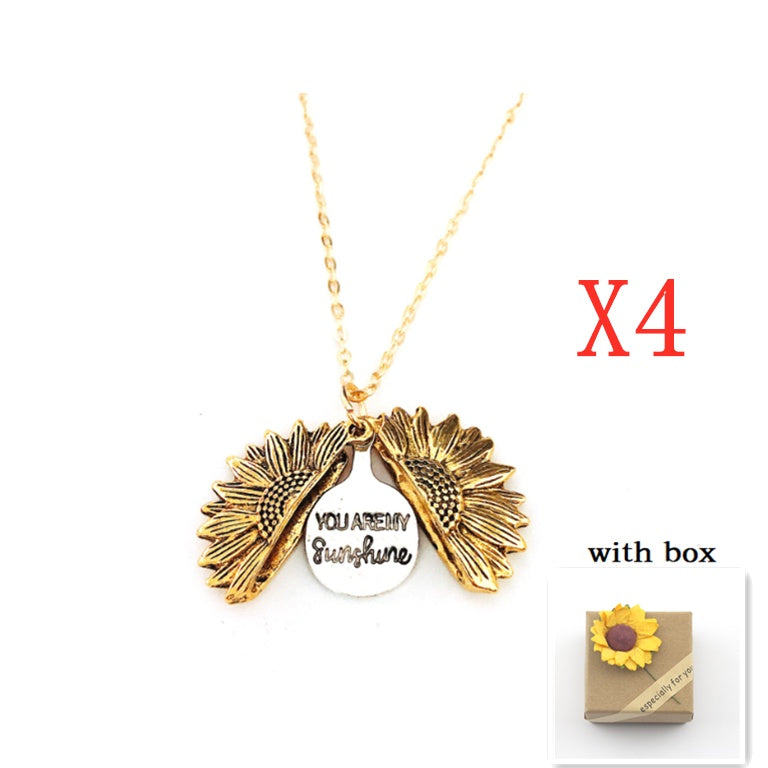 PRICES AMKE NO SENSE Radiating Sunflower Opening Necklace