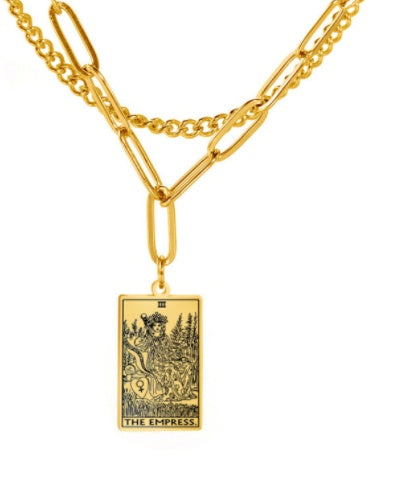 THINK HAVE Twelve Constellation Tarot Necklace Retro Constellation Necklace