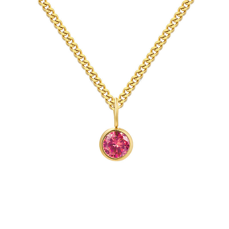 Prismatic Diamond Birthstone Necklace