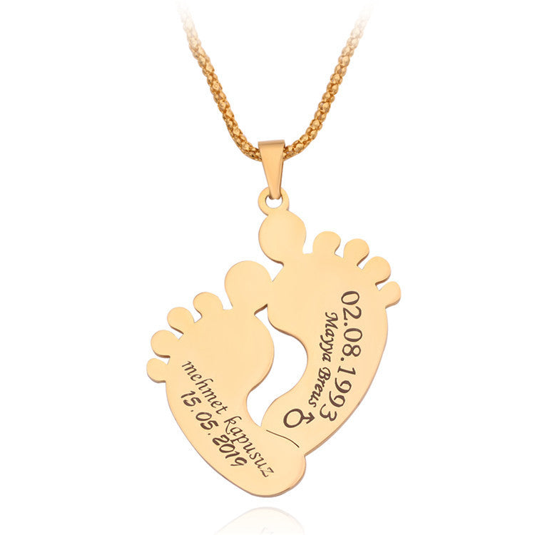 Personalized "Baby Foot Steps" Necklace