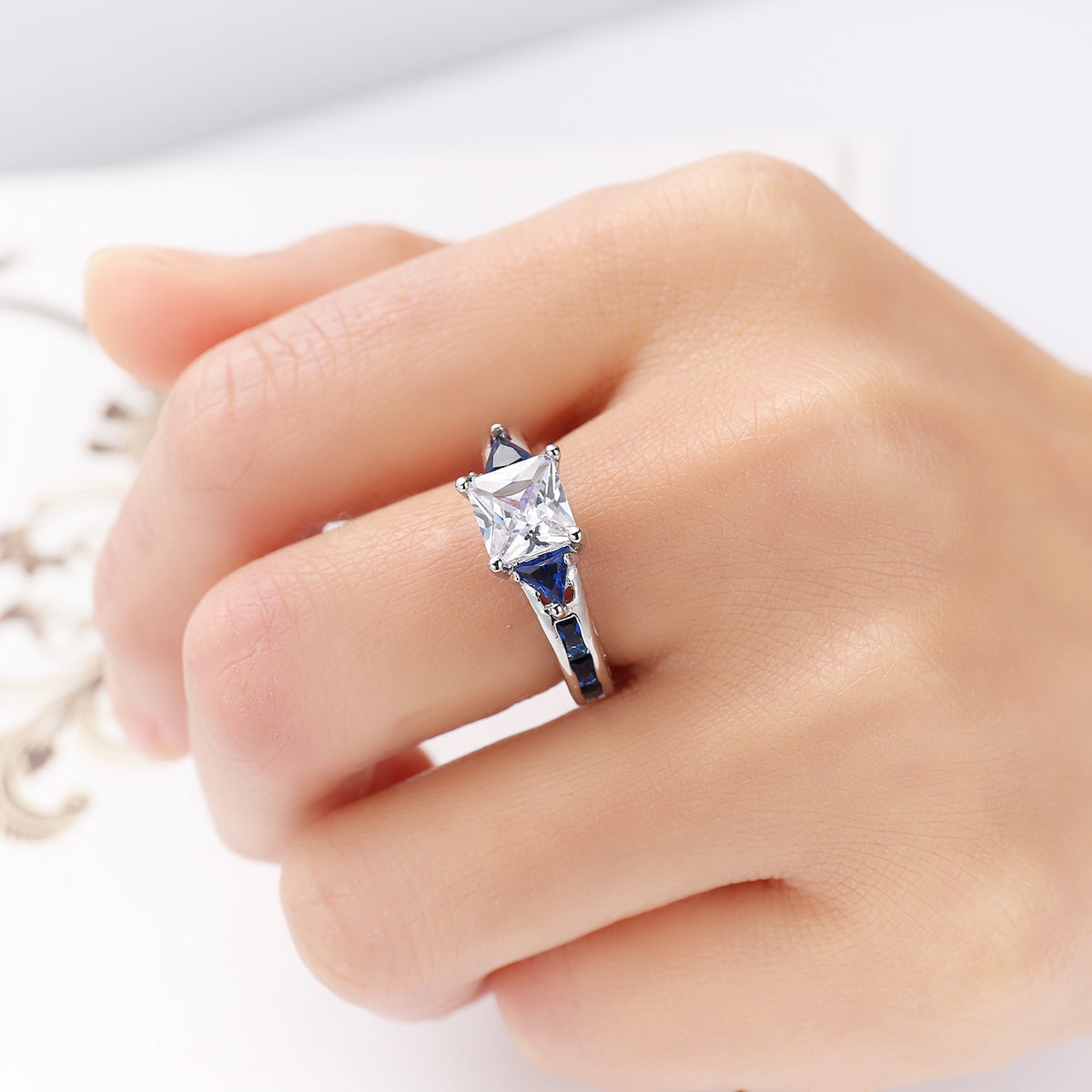 Brazen Rectangular Multi Color Ring