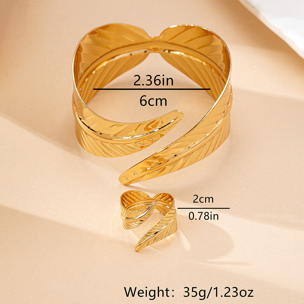 Greek Goddess Open Bracelet & Ring