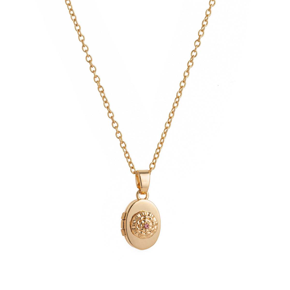 Floral Birthstone Photo Frame Necklace