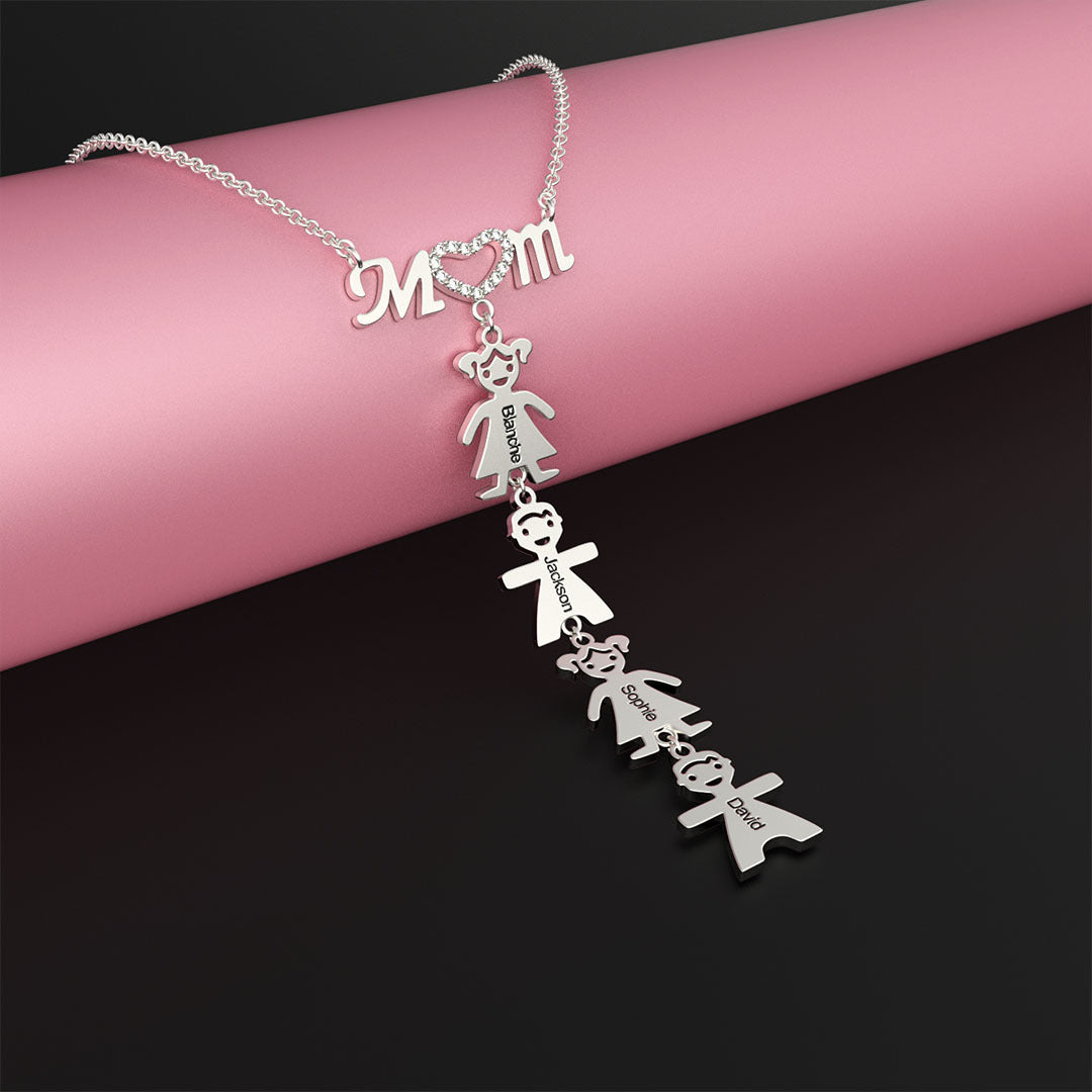 Personalized "Kids & Mom" Necklace