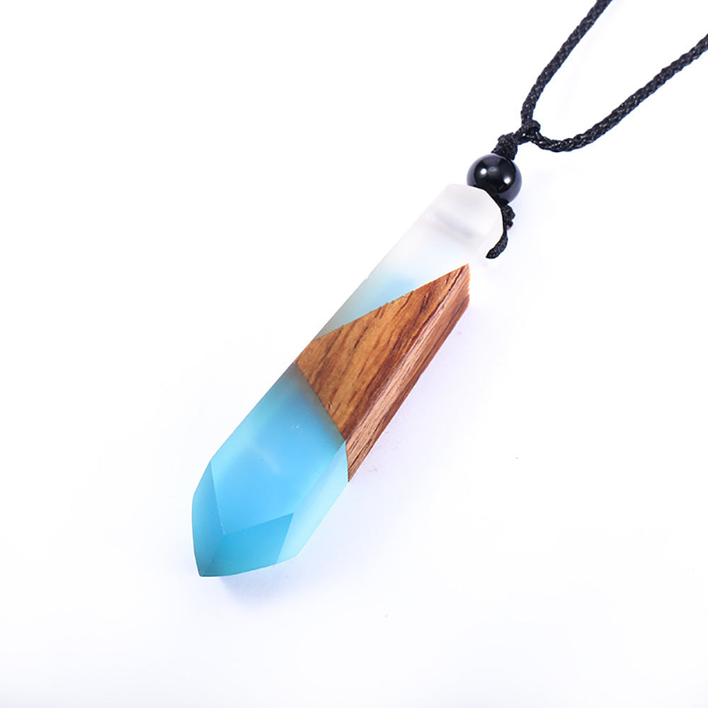Lustrous Vintage Wood & Resin Necklace