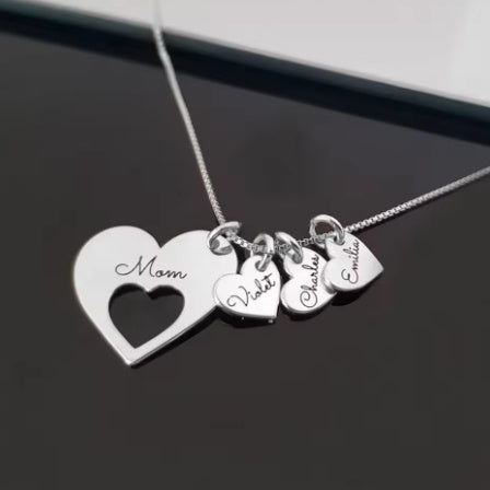 Family Customized Name Heart Shaped Necklace