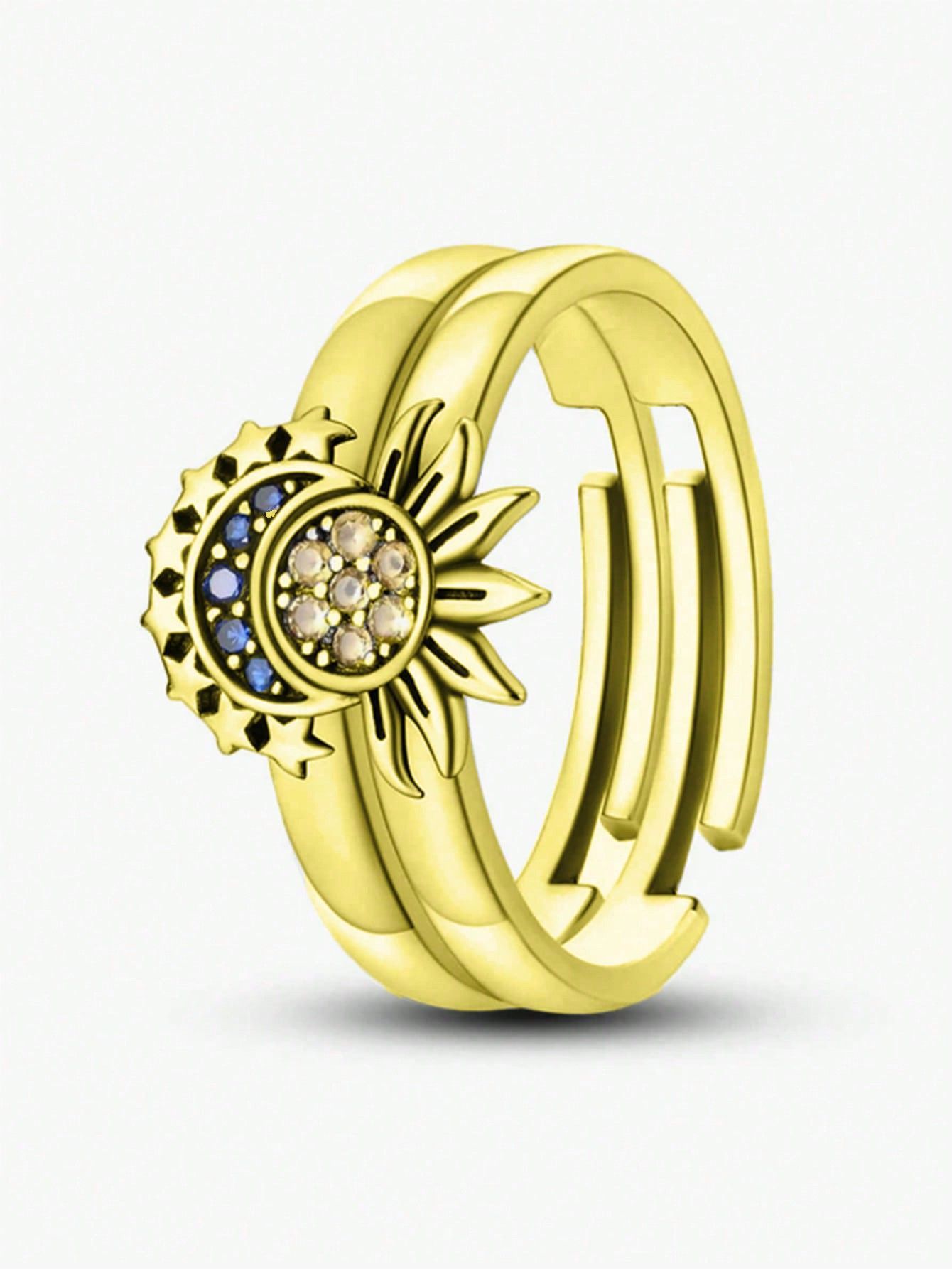 Sun-kissed, Moon-drenched Couple Rings