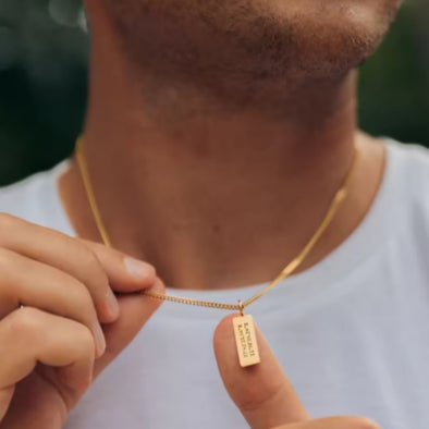Customized Gold Bar Name Necklace