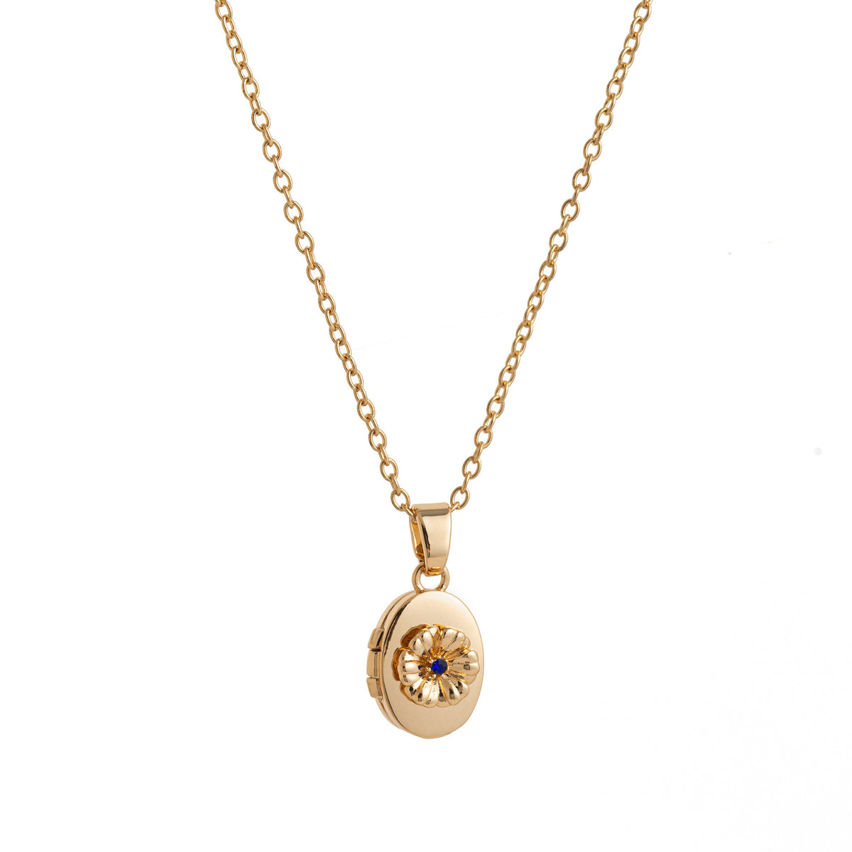Floral Birthstone Photo Frame Necklace