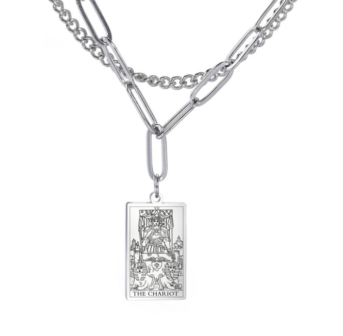 THINK HAVE Twelve Constellation Tarot Necklace Retro Constellation Necklace