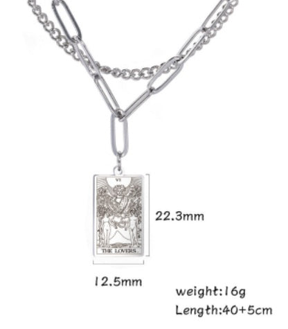 THINK HAVE Twelve Constellation Tarot Necklace Retro Constellation Necklace