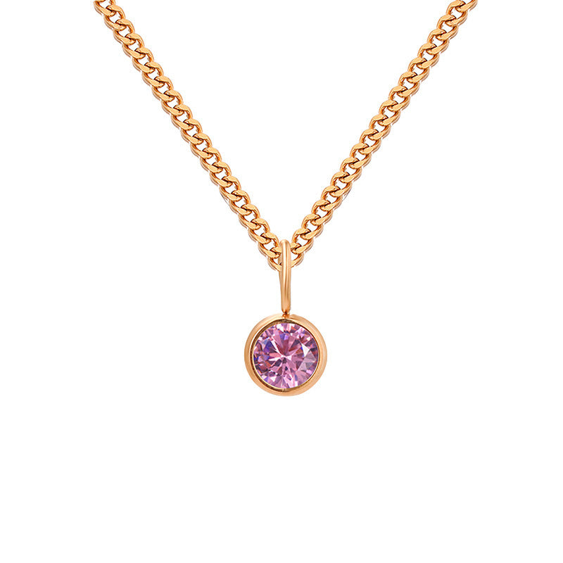 Prismatic Diamond Birthstone Necklace