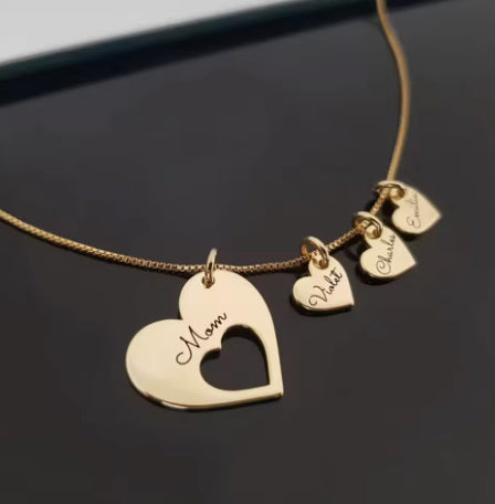 Family Customized Name Heart Shaped Necklace