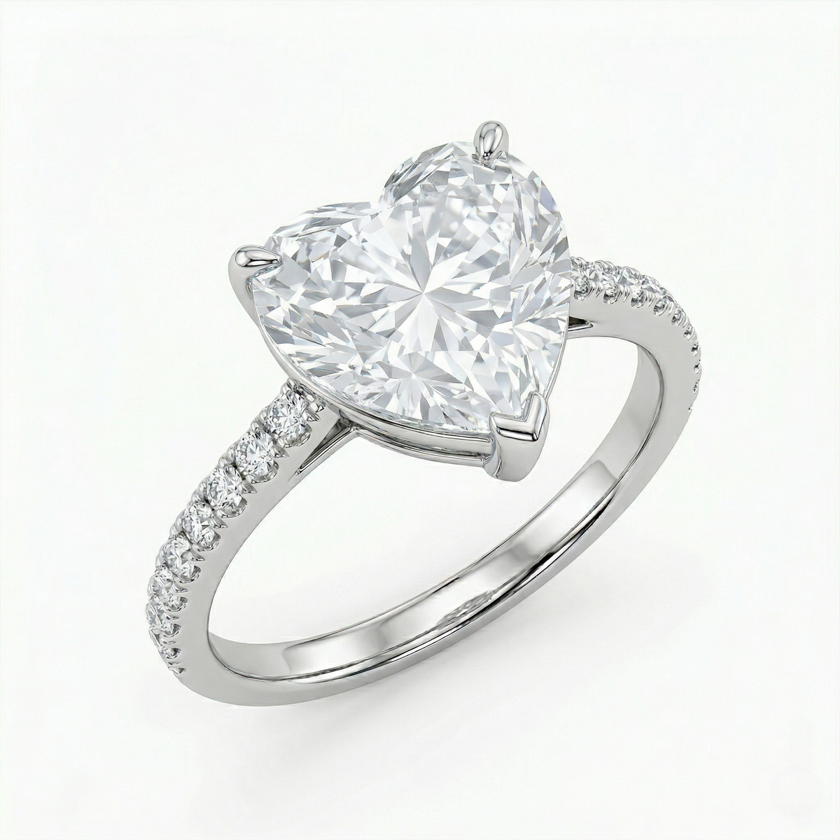 Polished Crystal Heart Ring