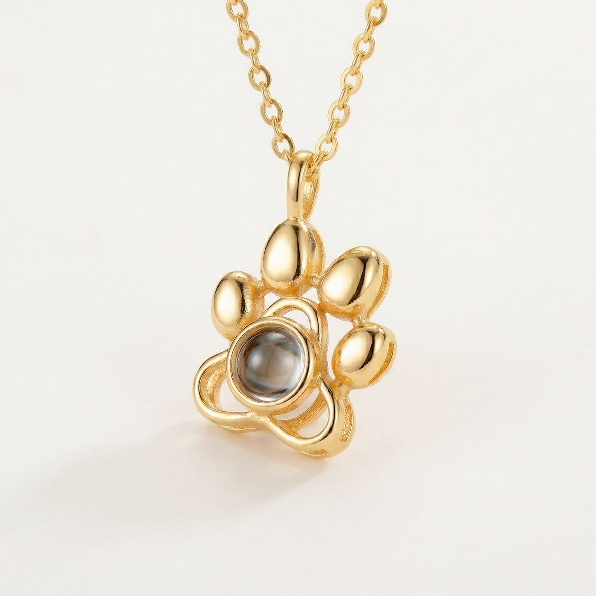 Customized Dog Paw Projection Necklace