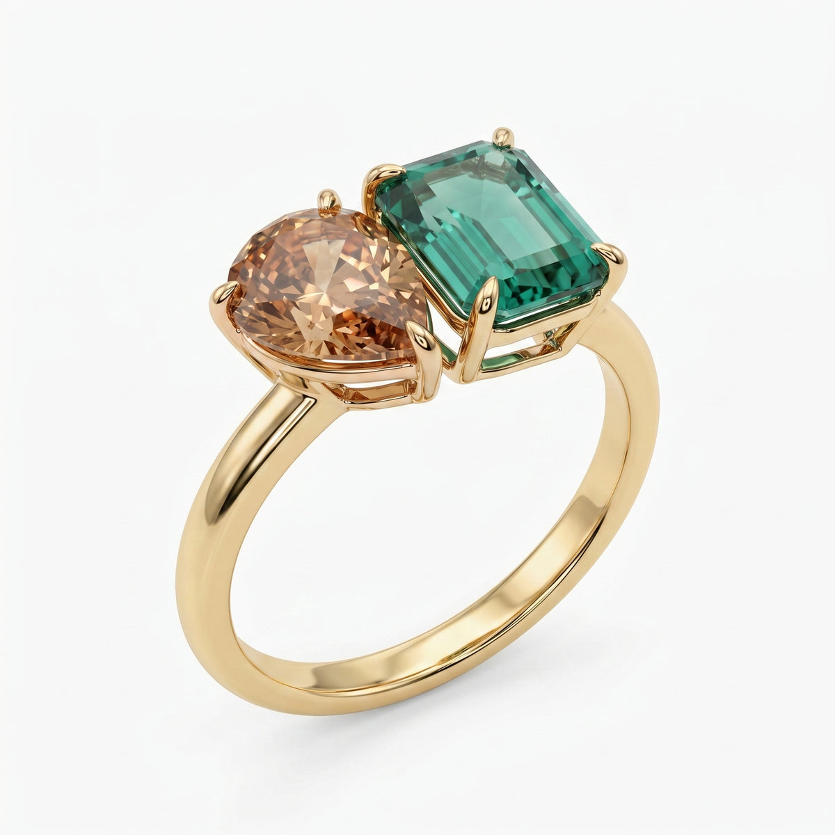 Crystal-Clear Double Square & Tear Ring