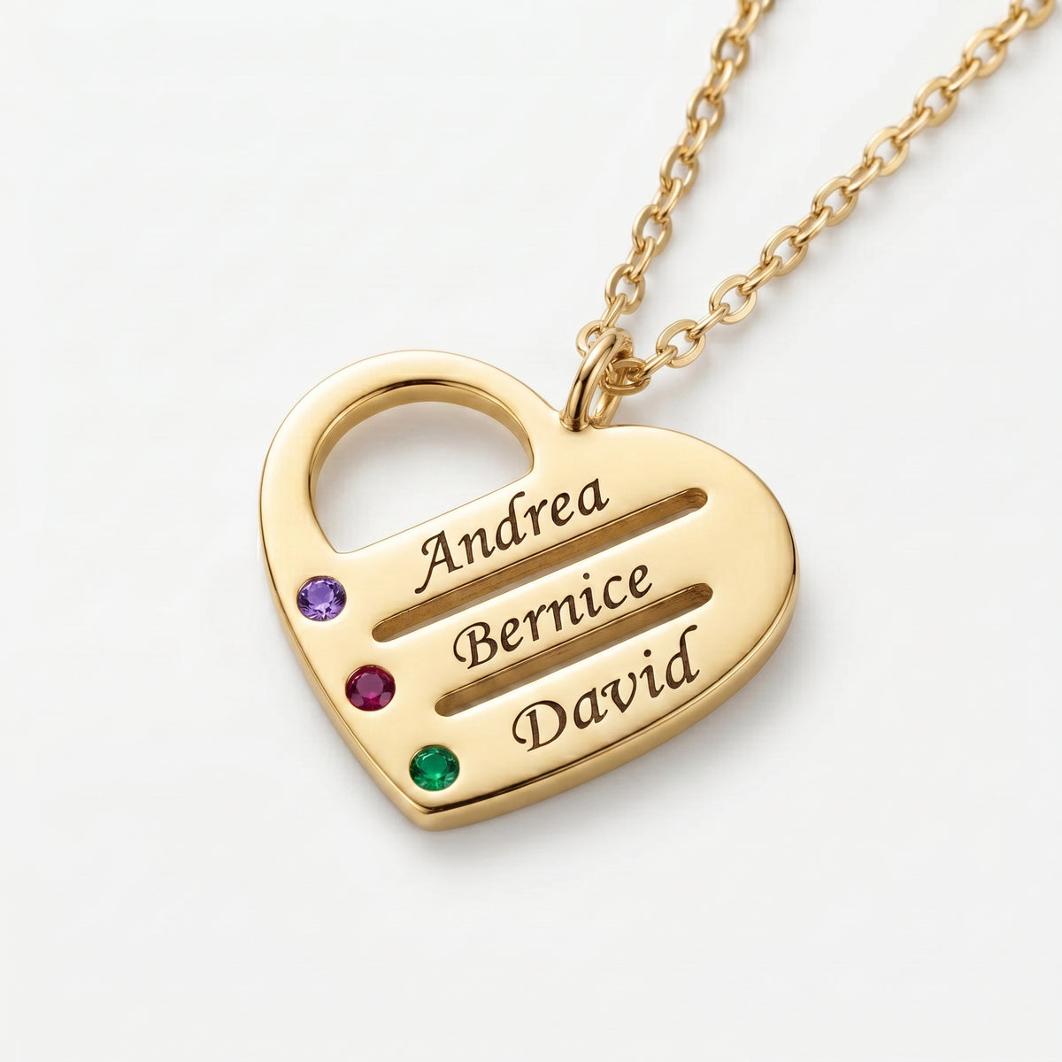 Customized Special Loved Family Heart Necklace