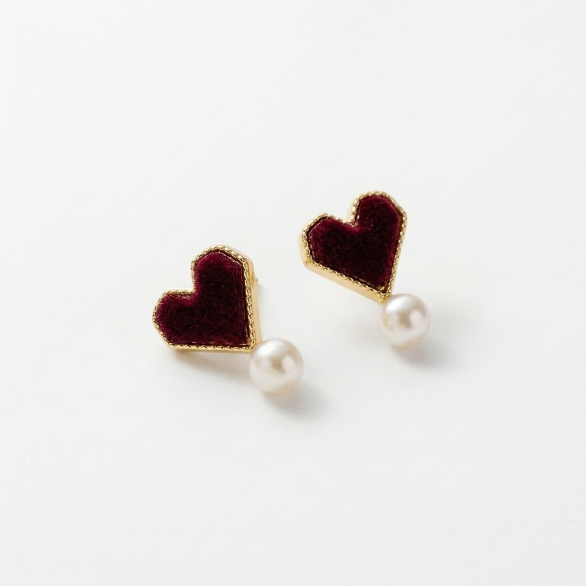 Striking Heart Shaped Love Pearl Earrings