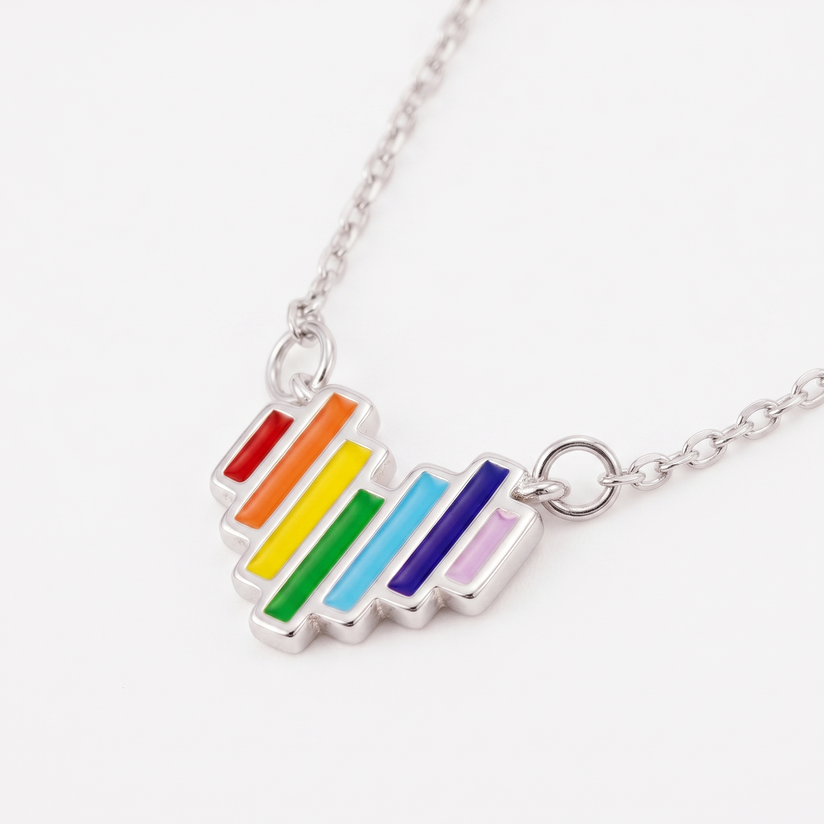 Chic Rainbow Heart Love Necklace