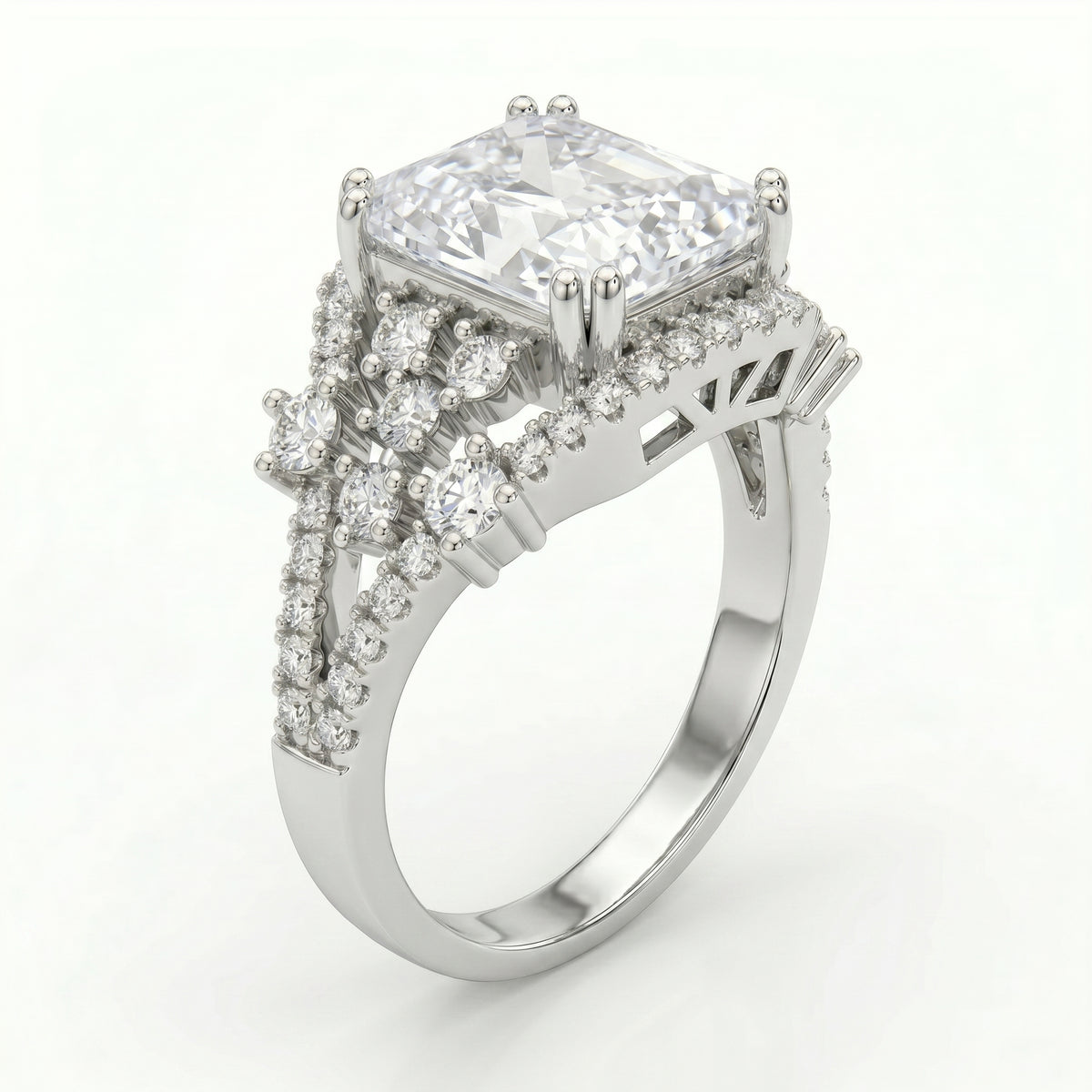 Princess Cut Crystal Stone Ring