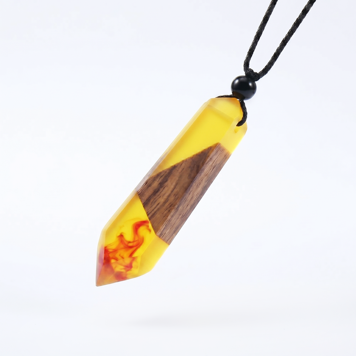 Lustrous Vintage Wood & Resin Necklace