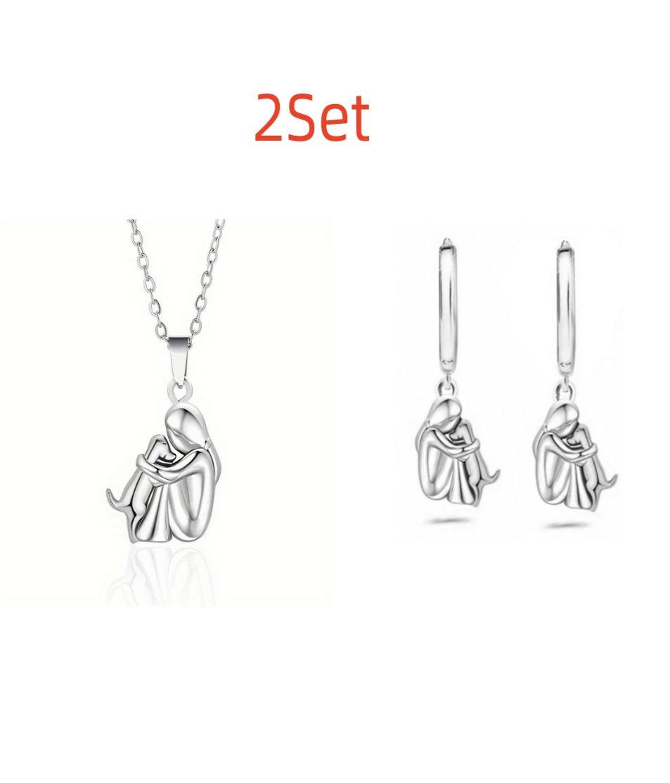 ALREADY EXIST I THINKFashion Little Girl And Dog Hug Necklace