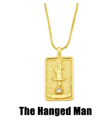 THINK HAVE Twelve Constellation Tarot Necklace Retro Constellation Necklace