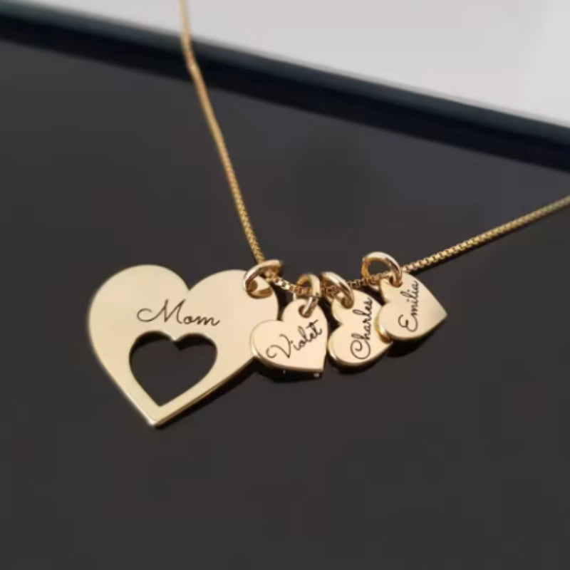 Family Customized Name Heart Shaped Necklace