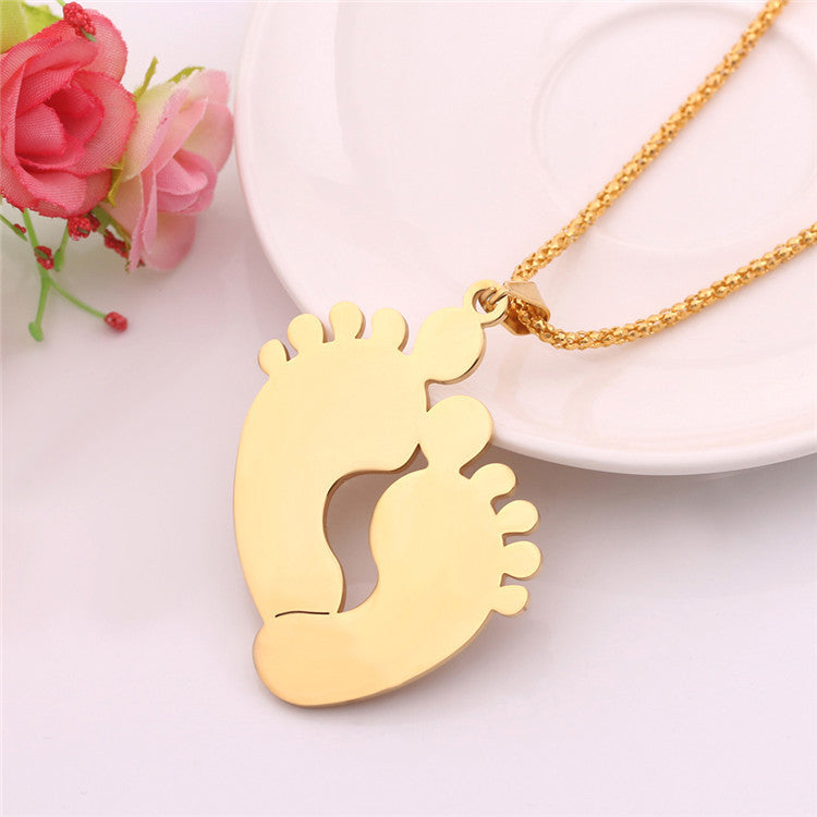 Personalized "Baby Foot Steps" Necklace