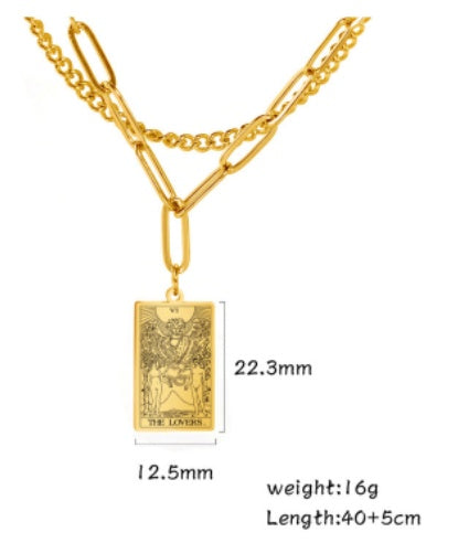 THINK HAVE Twelve Constellation Tarot Necklace Retro Constellation Necklace