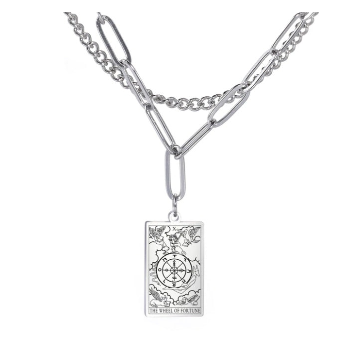 THINK HAVE Twelve Constellation Tarot Necklace Retro Constellation Necklace