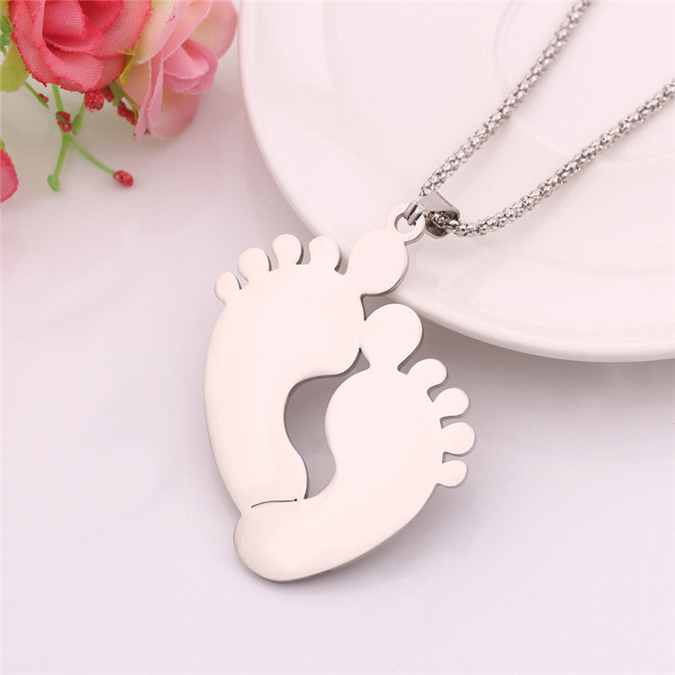 Personalized "Baby Foot Steps" Necklace