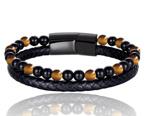 Grounded Volcanic Stone Tigereye Bracelet
