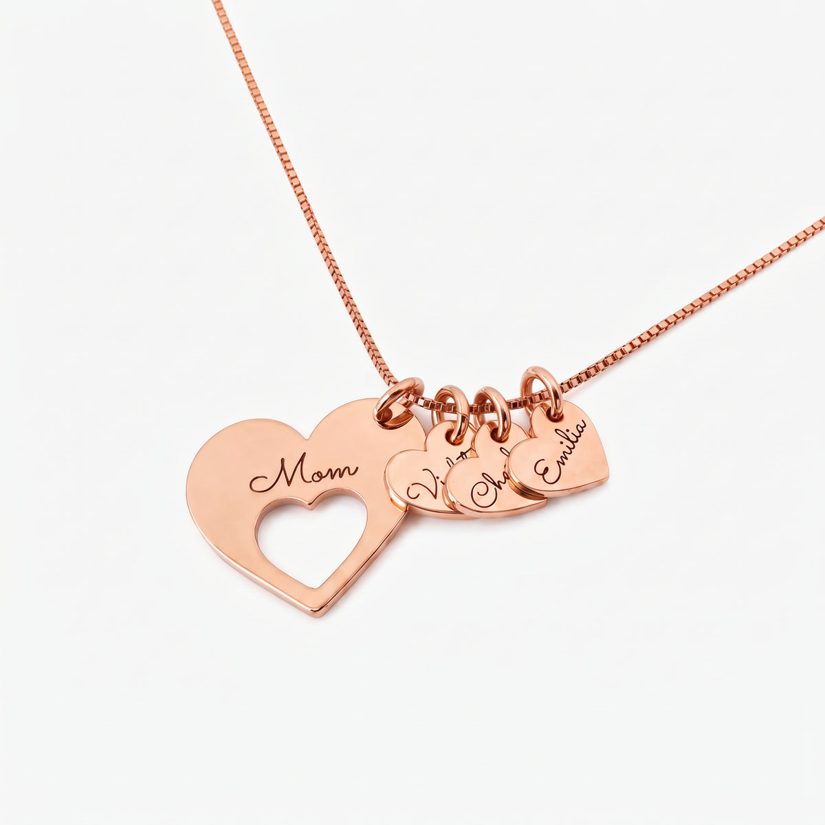 Family Customized Name Heart Shaped Necklace