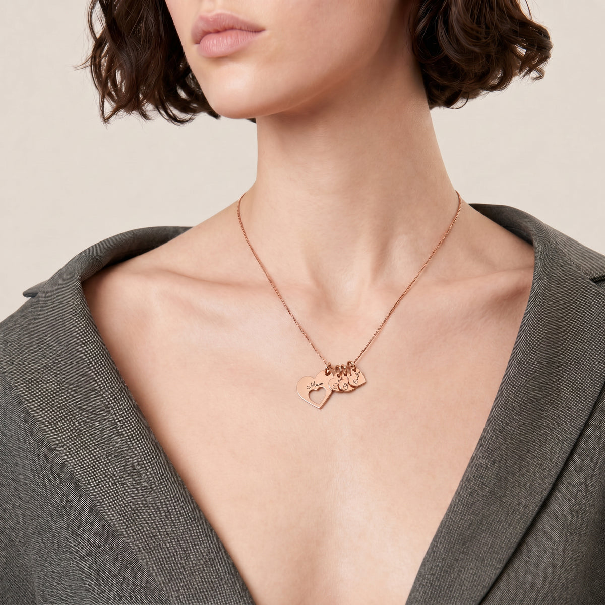 Family Customized Name Heart Shaped Necklace