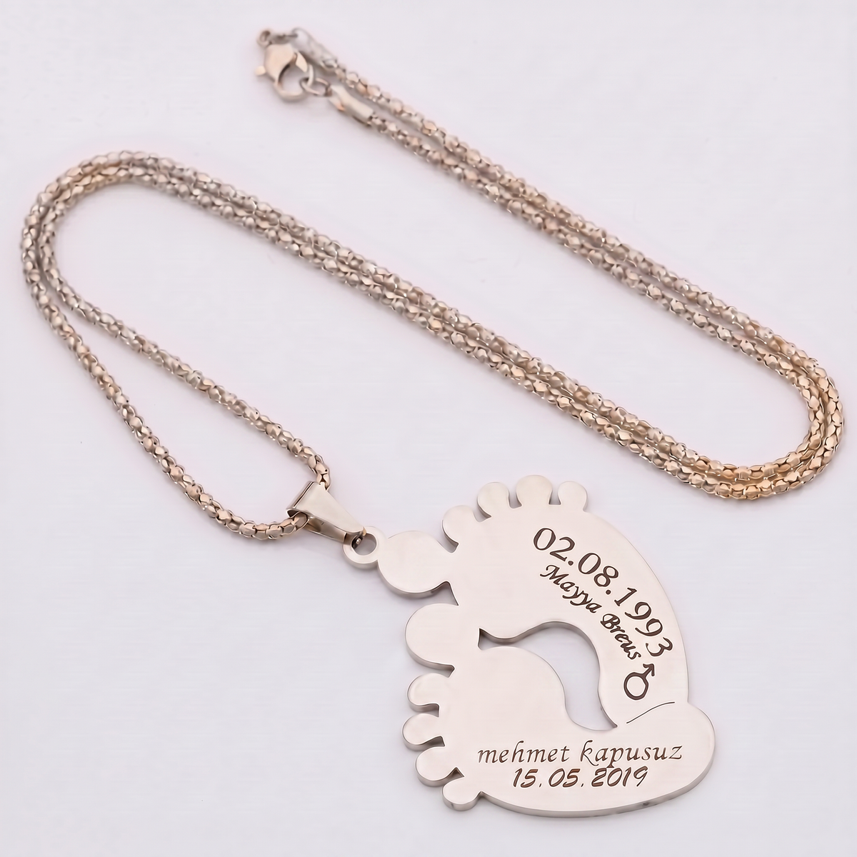 Personalized "Baby Foot Steps" Necklace