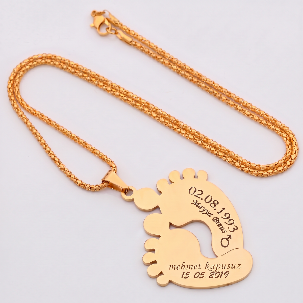 Personalized "Baby Foot Steps" Necklace
