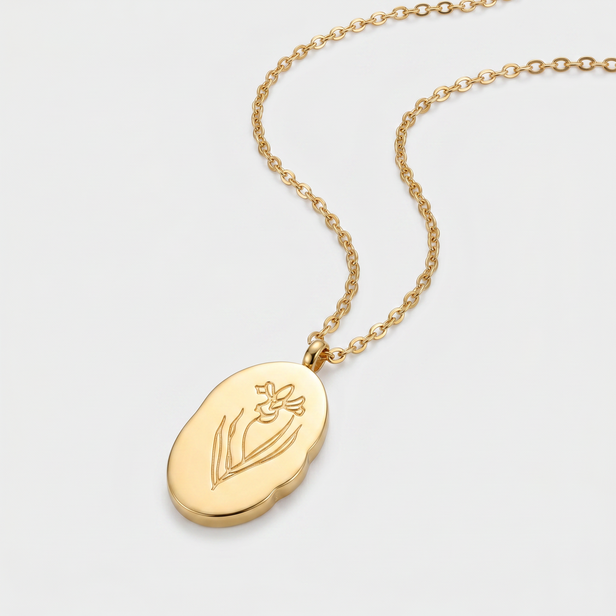 Stainless Steel December Flower Birth Necklace Month