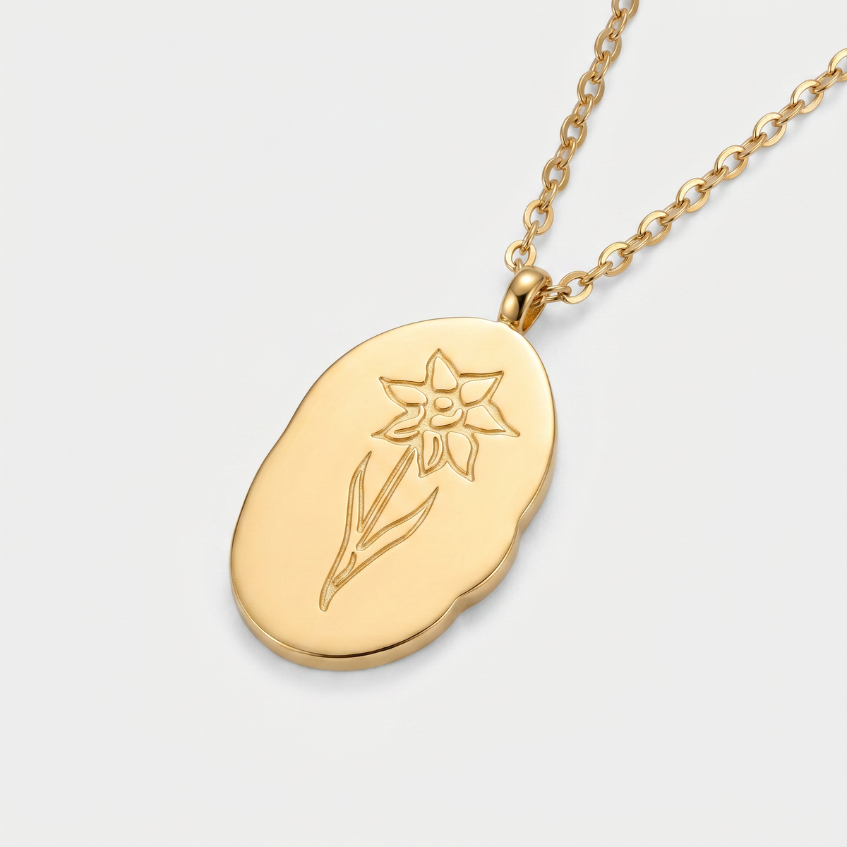 Stainless Steel December Flower Birth Necklace Month