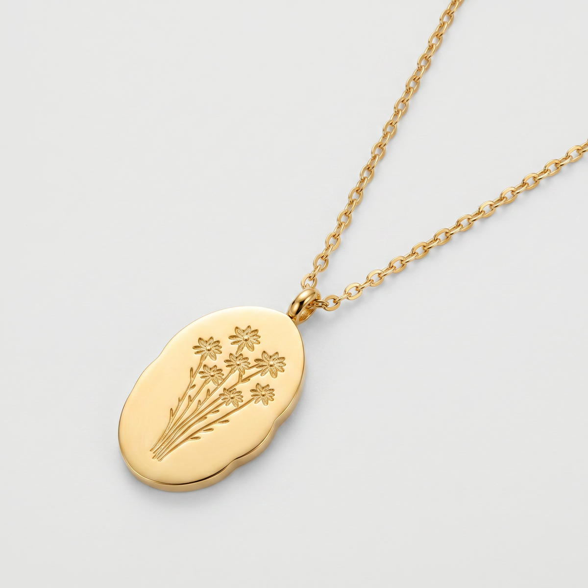 Stainless Steel December Flower Birth Necklace Month