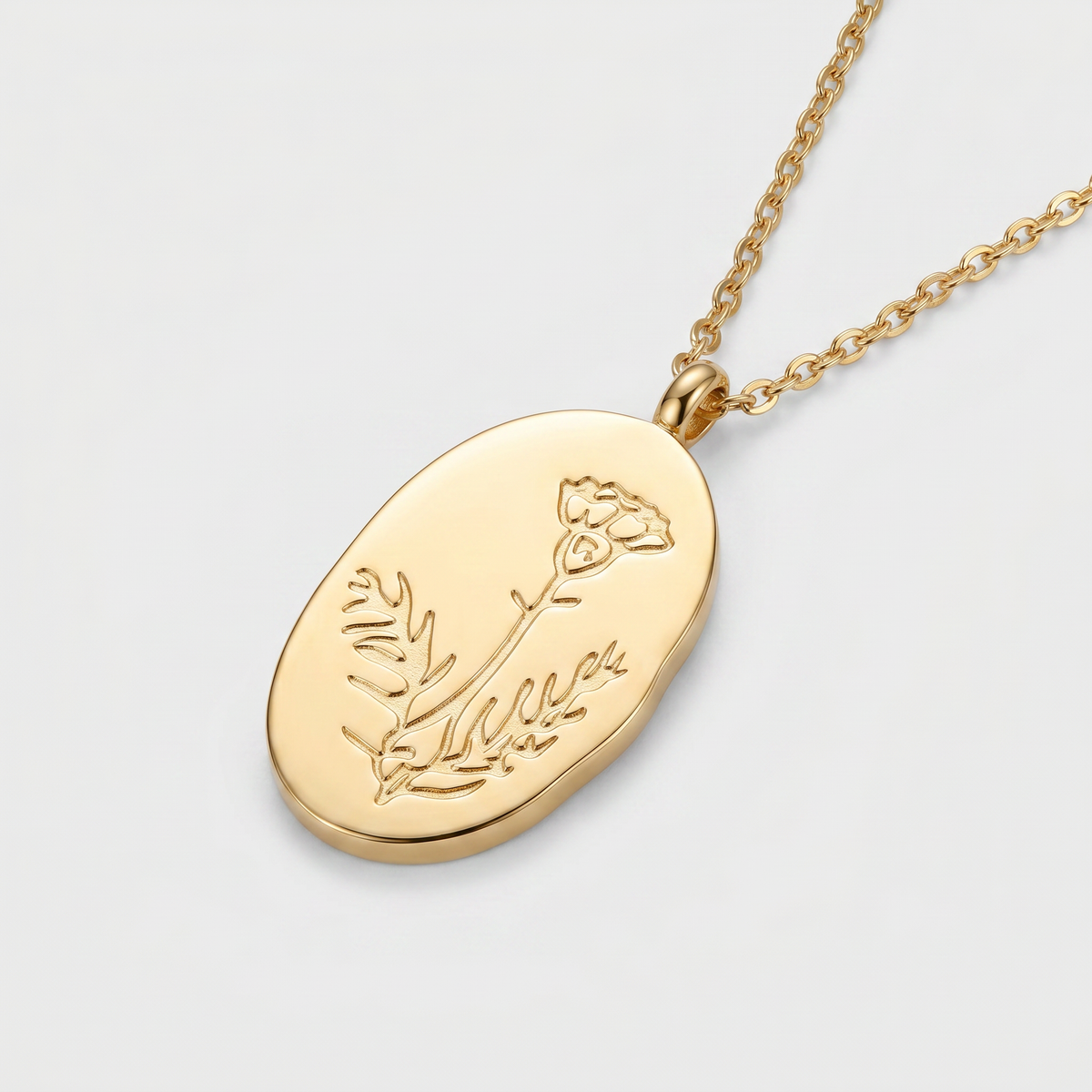 Stainless Steel December Flower Birth Necklace Month